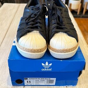 Adidas Superstar 80s New Bold W Black and Cream Sneakers